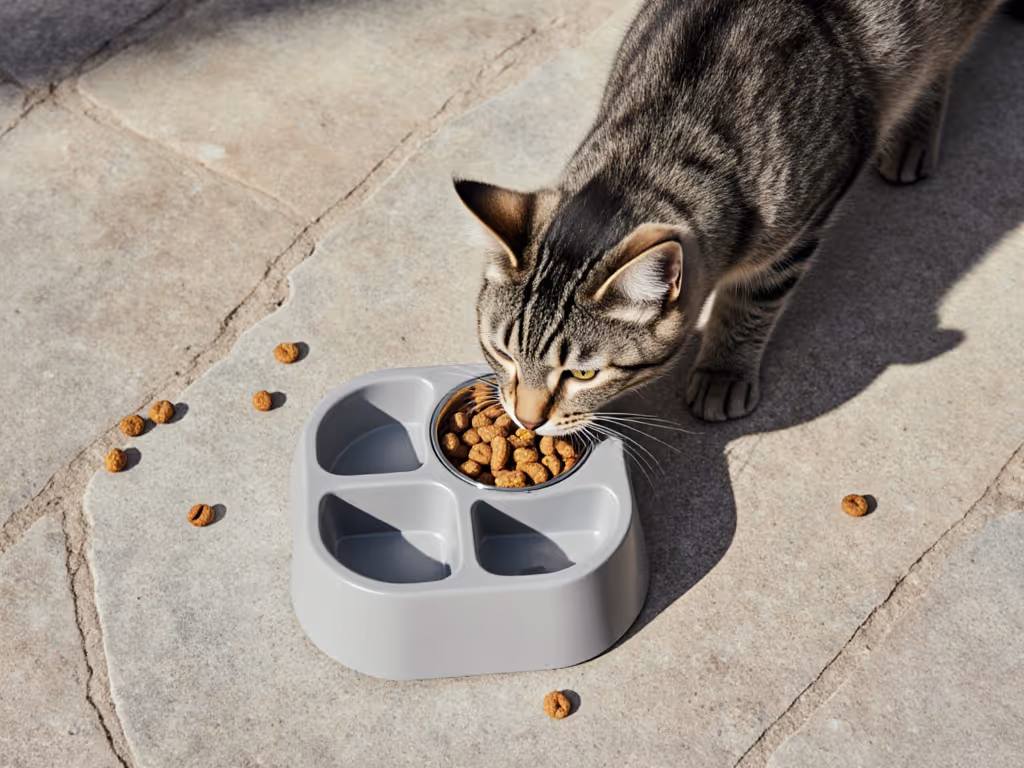 cats_interacting_with_puzzle_feeder_on_stone_surface