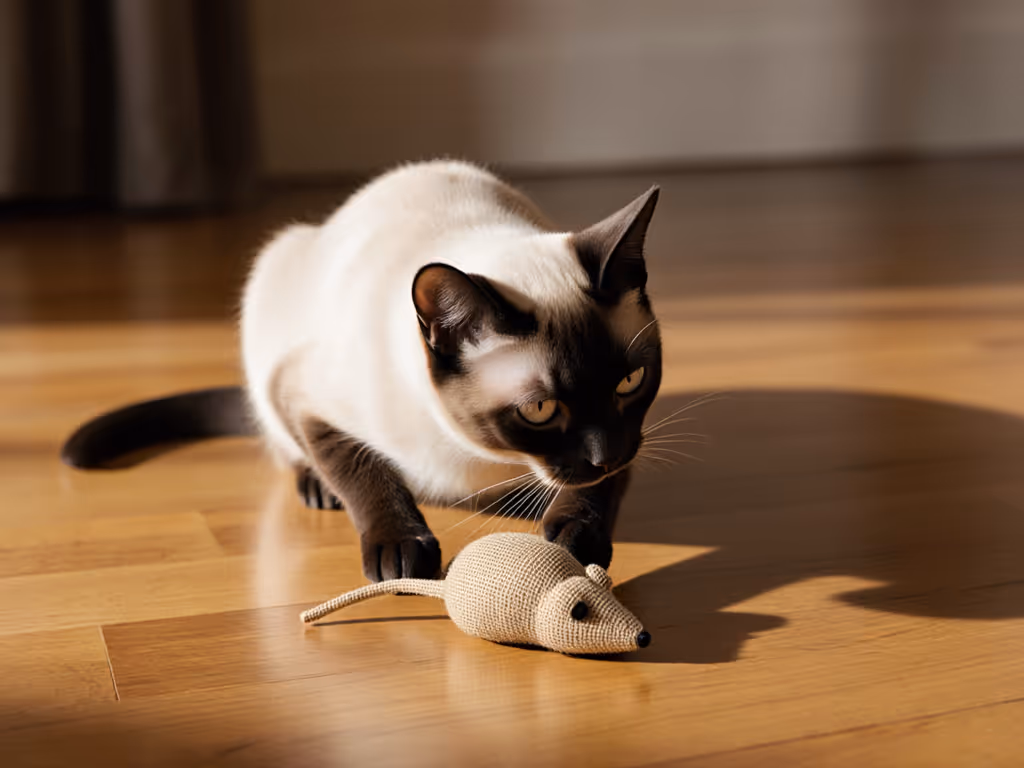 siamese_cat_gently_batting_hessian_mouse_toy_on_wooden_floor