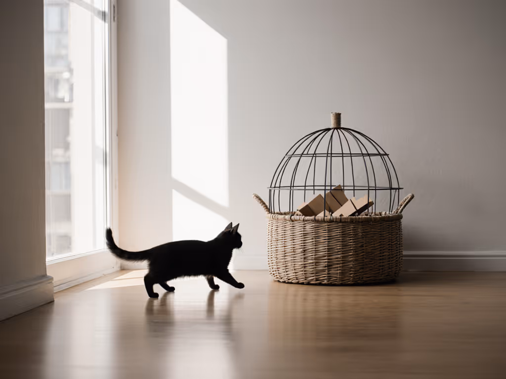 minimalist_cat_play_corner_with_cat_dancer_in_woven_basket