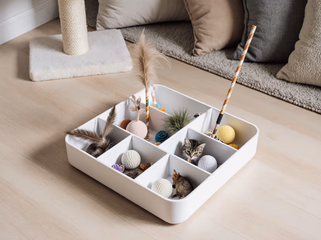 minimalist_cat_toy_rotation_system_in_small_apartment