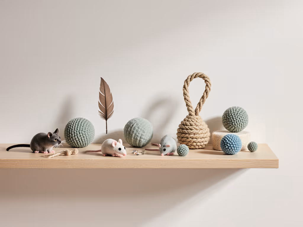 cat_enrichment_rotation_with_simple_toys_on_neutral_shelf