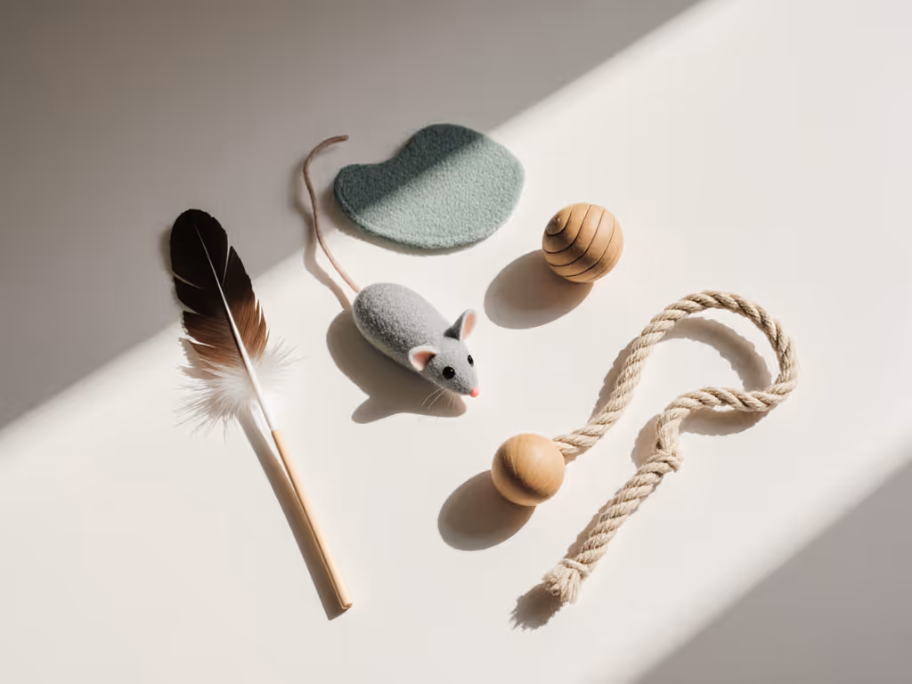 calm-home_cat_play_setup_with_minimal_toys