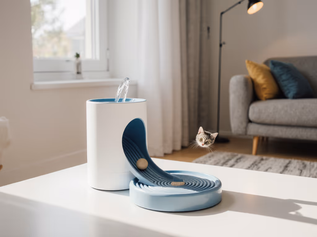 ckd_cat_using_water-integrated_track_toy_near_water_bowl